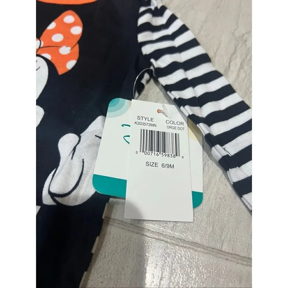 Disney Minnie Mouse Boo Halloween 2pc Jammy Set Girls Size 6-9 Month NEW